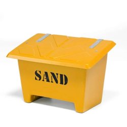 Sandboks/Saltboks - 250 Liter Gul sandbeholder med lg