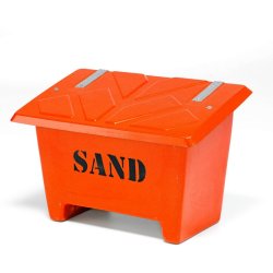 Sandboks/Saltboks - 250 Liter Orange sandbeholder med lg