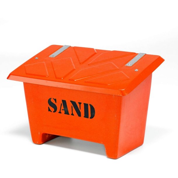 Sandboks/Saltboks - 250 Liter Orange sandbeholder med lg