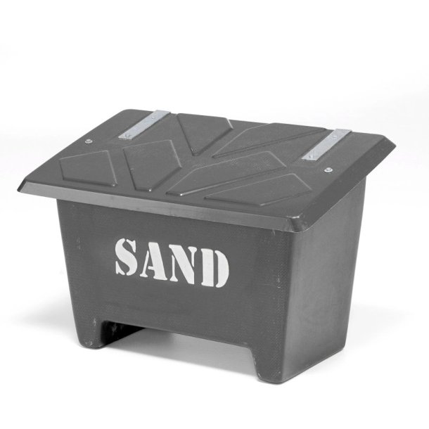 Sandboks/Saltboks - 250 Liter Sort sandbeholder med lg