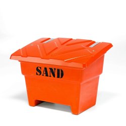 Sandboks/Saltboks - 350 Liter Orange sandbeholder med lg