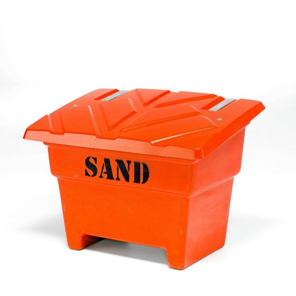 Sandboks/Saltboks - 350 Liter Orange sandbeholder med lg