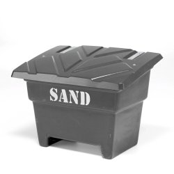 Sandboks/Saltboks - 350 Liter Sort sandbeholder med lg