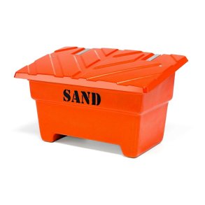 Sandboks/Saltboks - 550 Liter Orange sandbeholder med lg