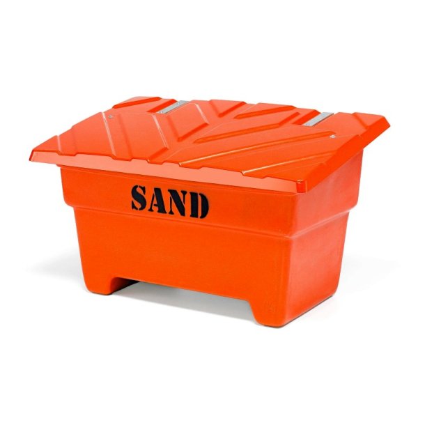 Sandboks/Saltboks - 550 Liter Orange sandbeholder med lg