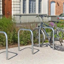 Cykelstativ til 2 cykler - 50mm Varmgalvaniseret stl nedstbes