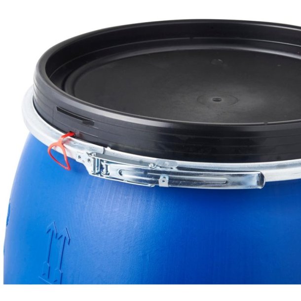 Plasttnde med lg og spndebnd - 220 Liter bl