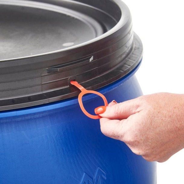 Plasttnde med lg og spndebnd - 220 Liter bl