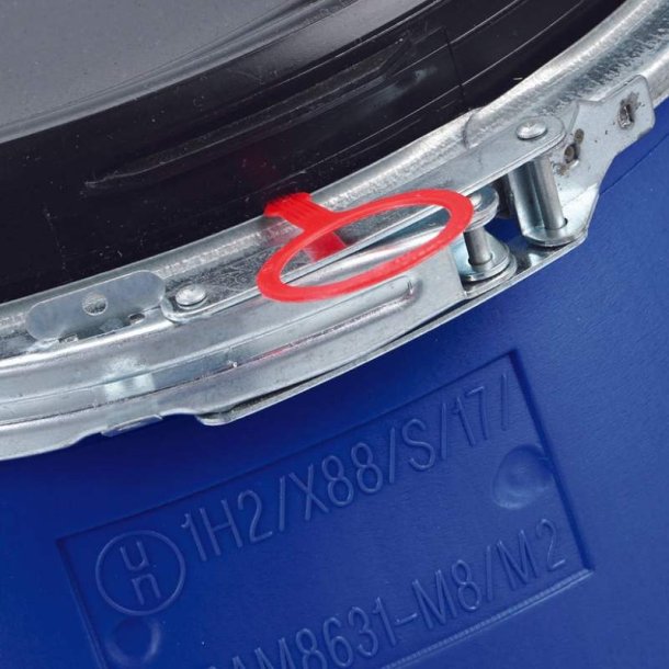 Plasttnde med lg, hndtag og spndebnd - 60 Liter bl