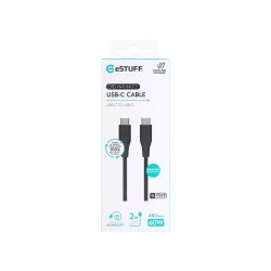 eSTUFF - ES604280 - USB 2.0 - USB C - Male - Straight - Nickel - Recycled Thermoplastic Elastomer (rTPE)