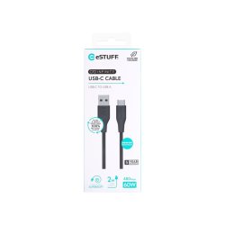 eSTUFF - ES605280 - USB 2.0 - USB C - USB A - Male - Straight - Nickel