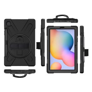 eSTUFF - AUSTIN Defender Case for Samsung Galaxy Tab S6 Lite 2022/2020 - Black - 2 - Polycarbonate (PC) - Black - Samsun