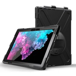 eSTUFF - AUSTIN Defender Case for Microsoft Surface Go 3/Go 2/Go - Black - 2 - Polycarbonate (PC) - Black - Microsoft - 