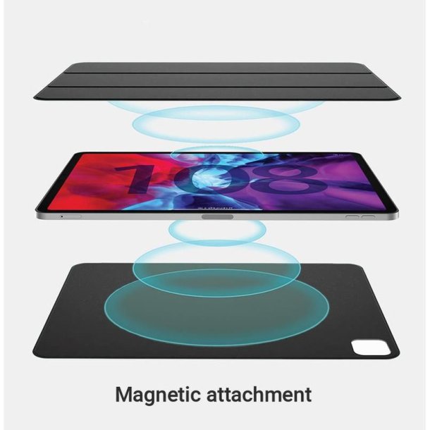 eSTUFF - COLORADO Magnet Case for iPad Pro 11 2022/2021/2020 - Black - 2 - Folio - PU leather - Black - Apple - Magnetic