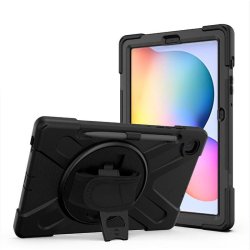 eSTUFF - CHICAGO Full Body Defender Case for Samsung Galaxy Tab S6 - Black - 2 - Polycarbonate (PC) - Black - Samsung - 