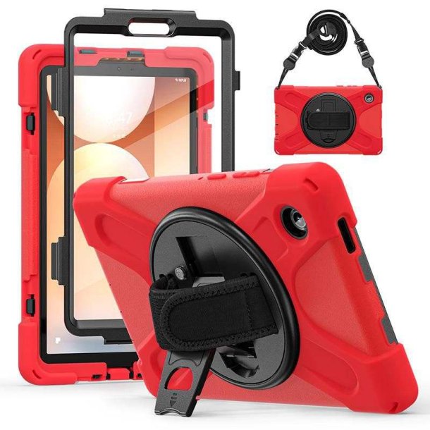 eSTUFF - Galaxy Tab A11 CHICAGO Full Body Defender Case with built-in screen protector. Red - 2 - Polycarbonate (PC) - R