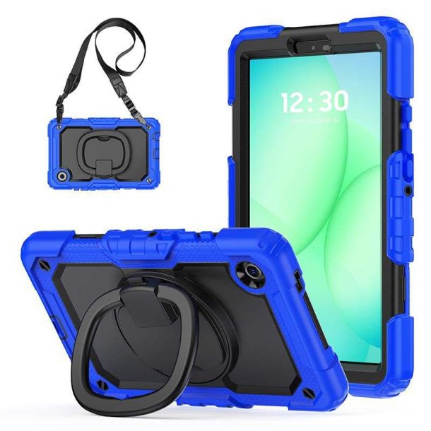 eSTUFF - Galaxy Tab A9/A11 MEMPHIS Full Body Defender Case with built-in screen protector. Blue - 2 - Polycarbonate (PC)