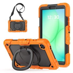 eSTUFF - Galaxy Tab A9/A11 MEMPHIS Full Body Defender Case with built-in screen protector. Orange - 2 - Polycarbonate (P