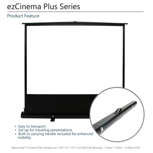 Elitescreens projektorlrred - EZ Cinema Plus F100XWV1 - Pull-up - 100" - 4:3 - MaxWhite