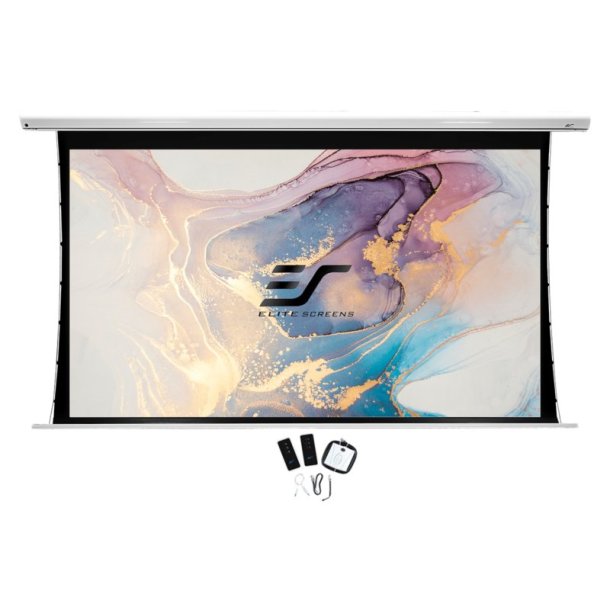 Elitescreens elektrisk projektorlrred - Saker - 180" - 16:9 - AcousticPro UHD - Tab Tension