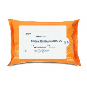 PLUM Wipeclean Ethanol Disinfection 80% - small 25 stk.