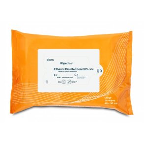 PLUM Wipeclean Ethanol Disinfection 80% - large 20 stk.